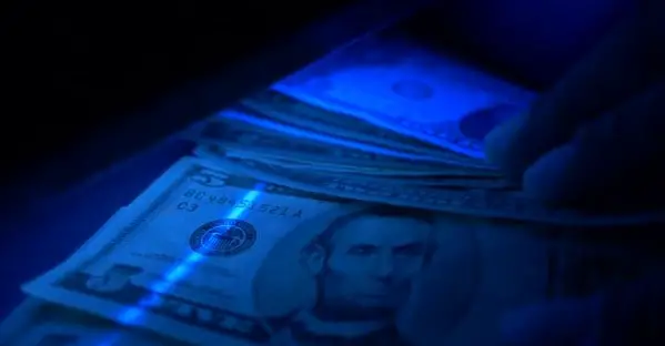 UV light is passed to detect fake money