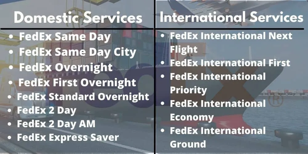 fedex domestic and international services