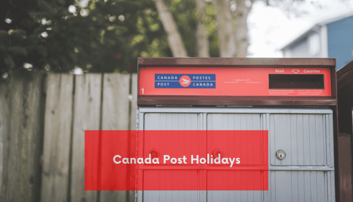 Canada Post Holidays Canada Post mailbox for holiday packages and mail delivery.