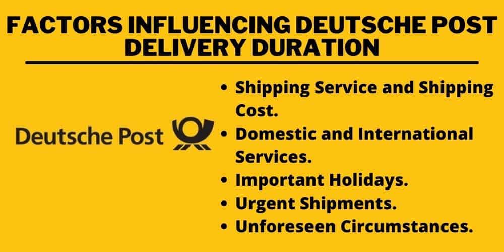 Factors influencing Deutsche Post delivery duration