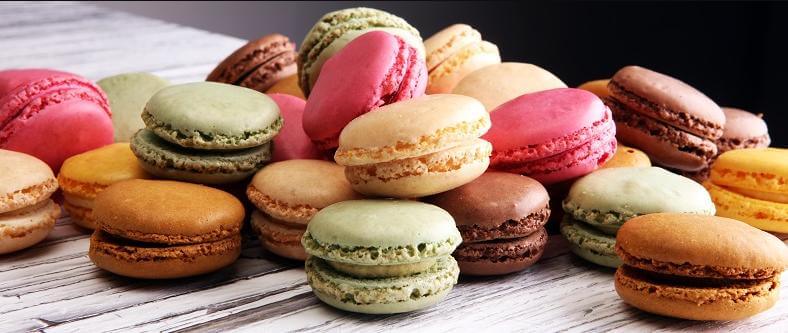 Different colored macarons