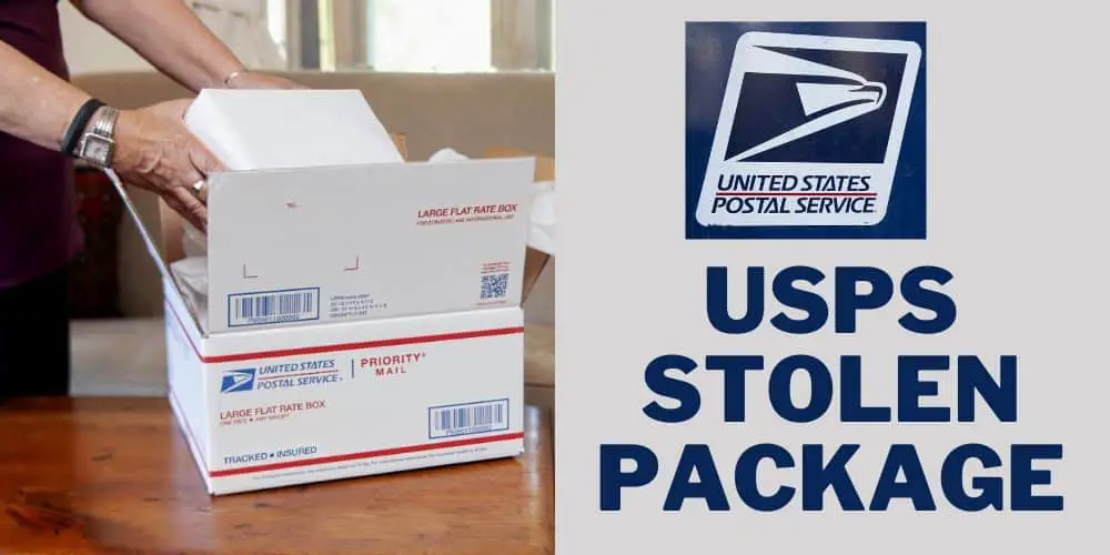 Guide on USPS stolen package - A man is arranging items in the package